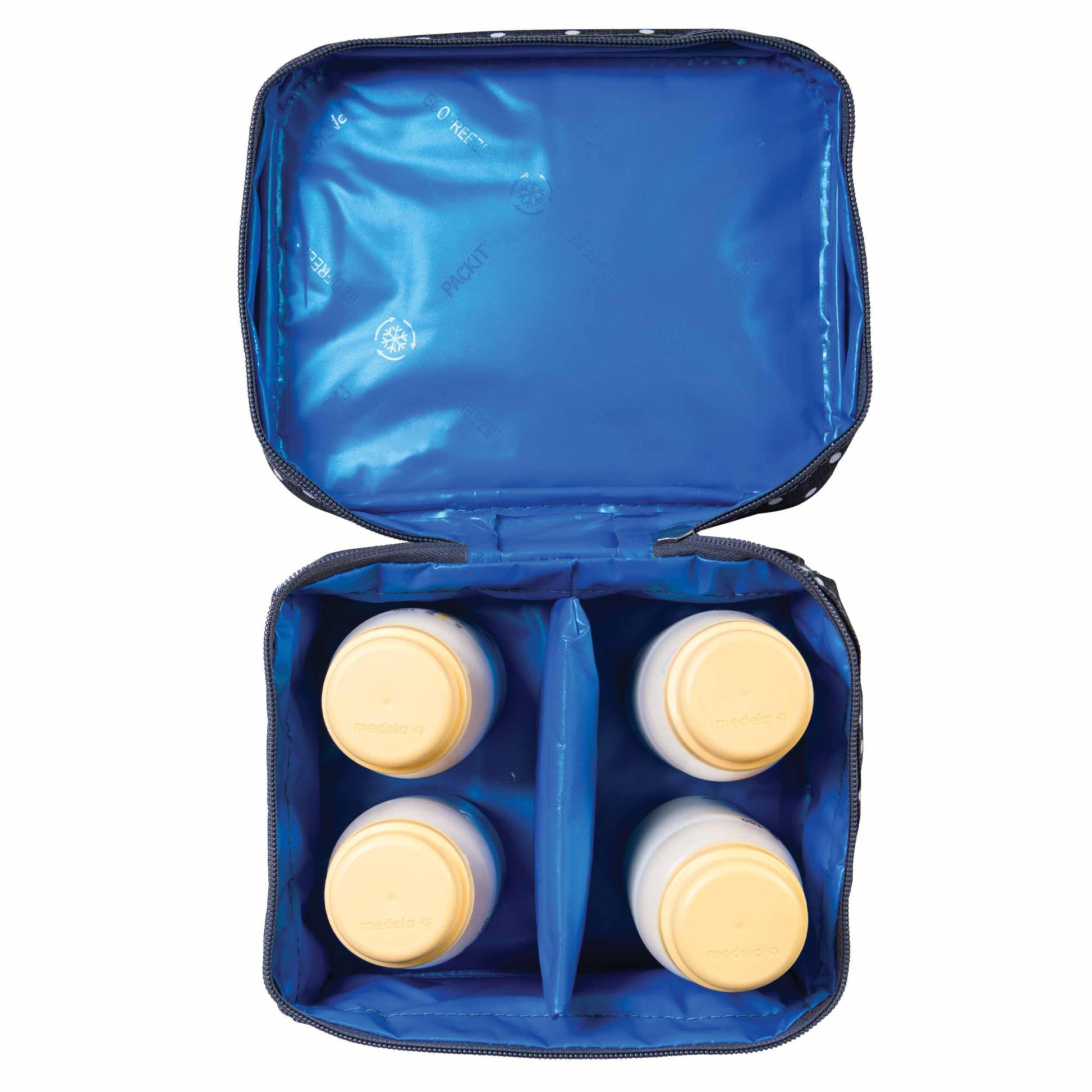 freezable-breastmilk-and-formula-cooler-c5 2023_Breastmilk-Cooler_Polka-Dots_Top-Down_4-Bottles_Lores.jpg