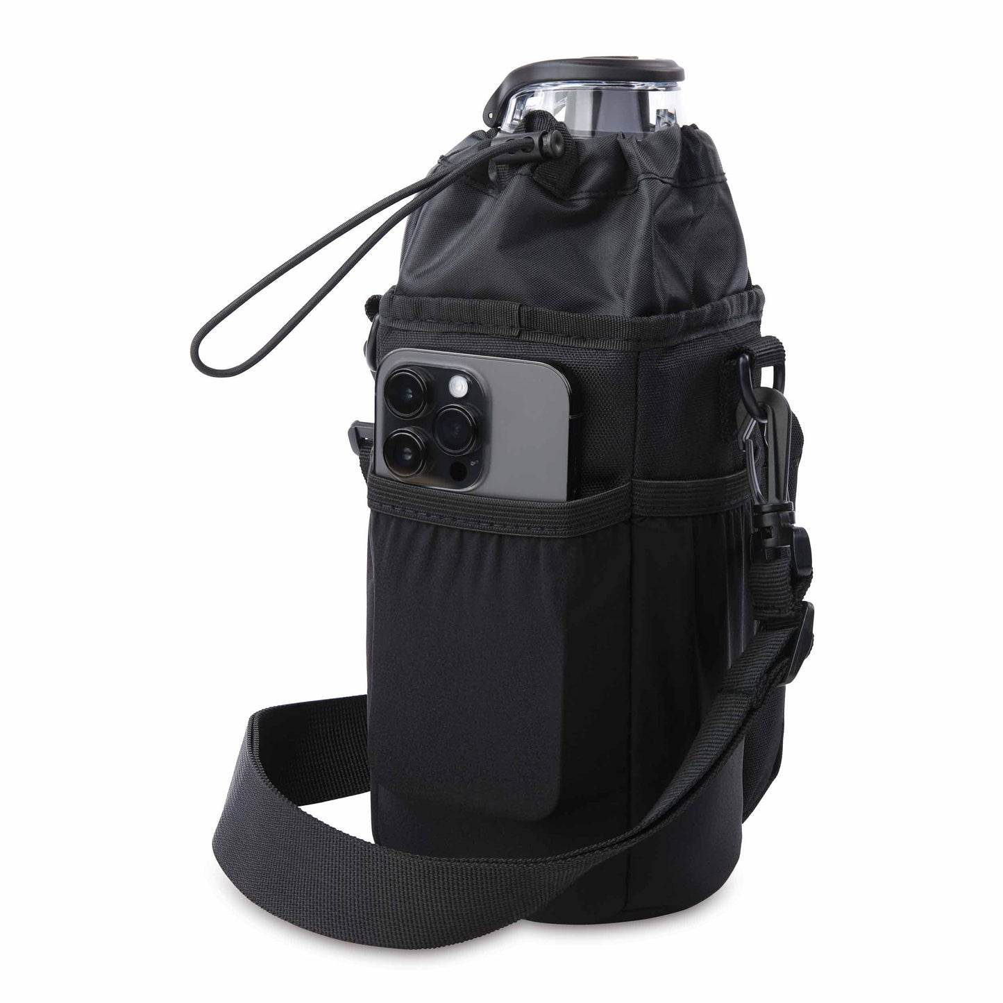 freezable-hydration-crossbody-q3 freezable-hydration-crossbody-black-back-elastic-slip-pocket.jpg