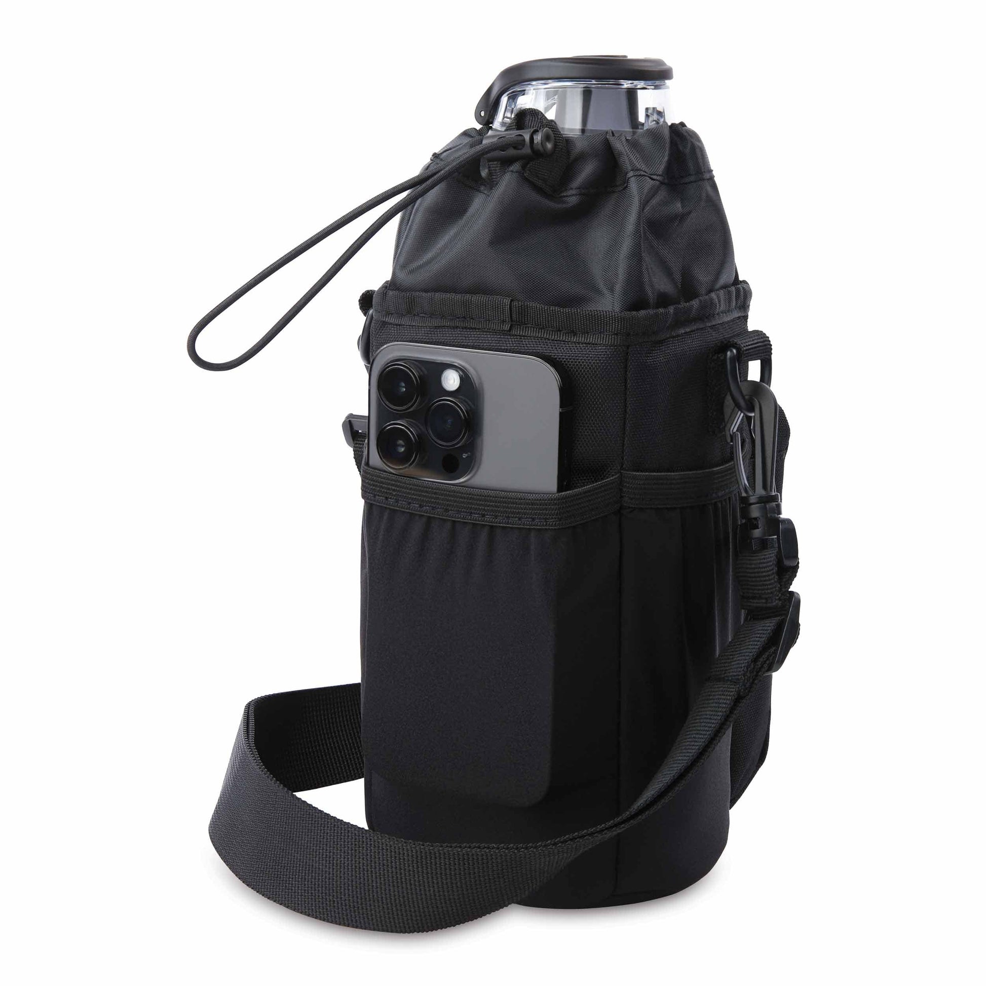 freezable-hydration-crossbody-q3 freezable-hydration-crossbody-black-back-elastic-slip-pocket.jpg