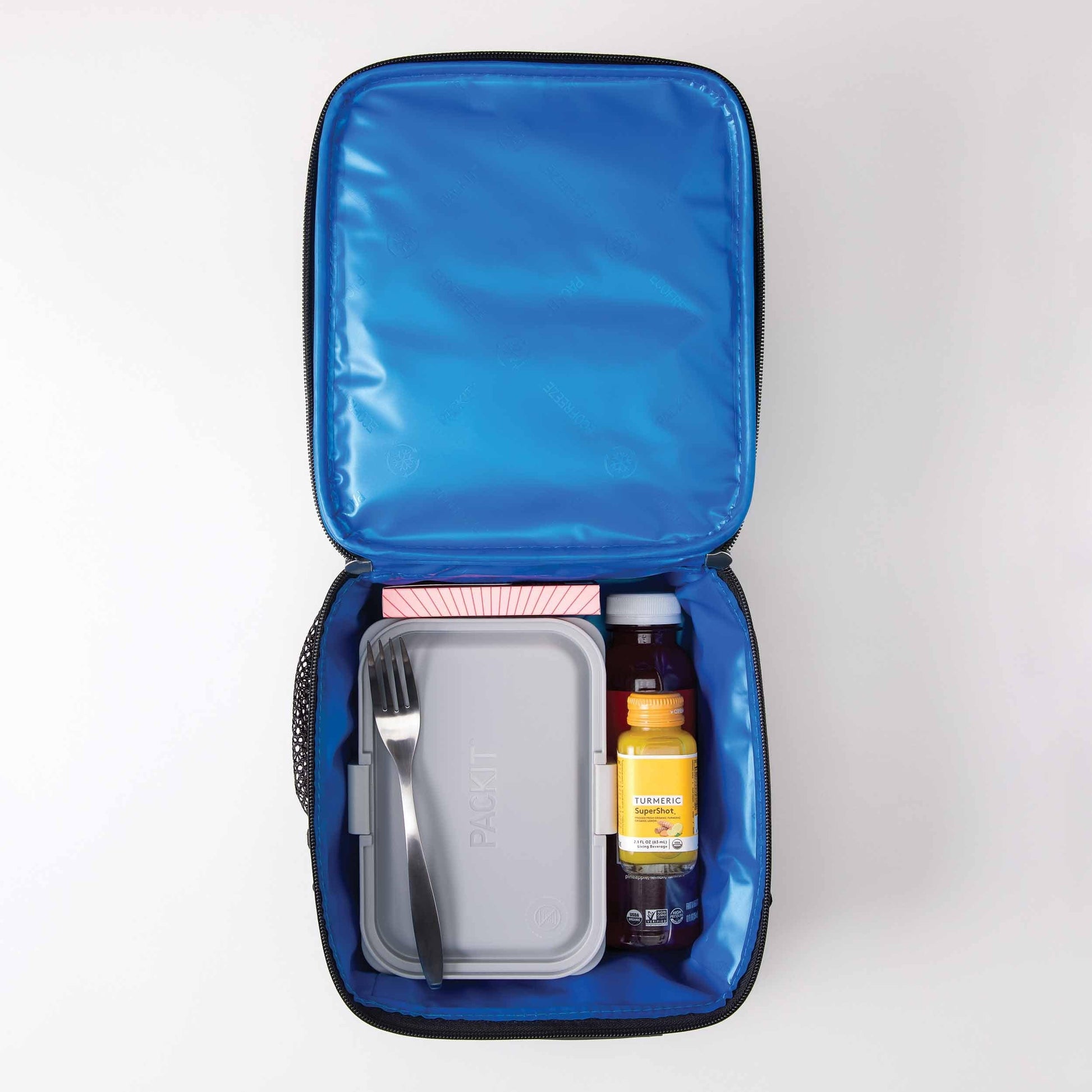 freezable-upright-lunch-box-h0 freezable-upright-lunch-box-black-gray-top-view-with-food.jpg